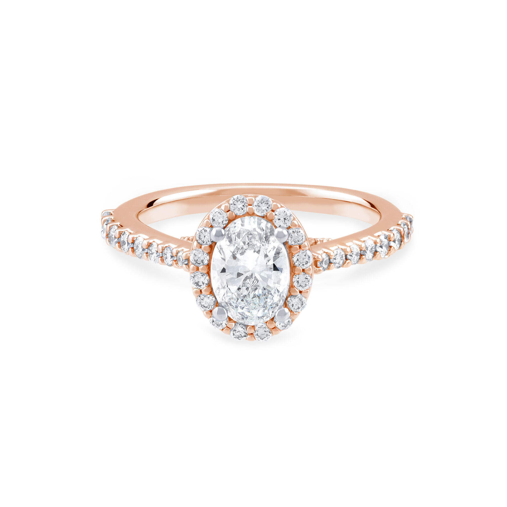 Oval cut diamond clearance ring rose gold